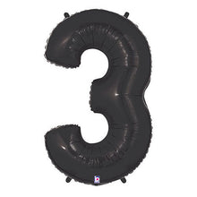Load image into Gallery viewer, Black Foil Number Balloon with Helium
