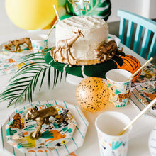 Load image into Gallery viewer, Aqua Frenchie Striped Large Plates