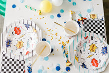 Load image into Gallery viewer, Aqua Frenchie Striped Large Plates