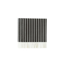 Load image into Gallery viewer, Black Ticking Fringe Small Napkins
