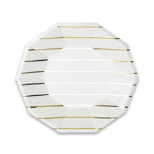 Load image into Gallery viewer, Gold Frenchie Striped Large Plates
