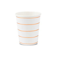 Load image into Gallery viewer, Rose Gold Frenchie Striped Cups