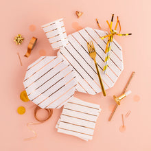 Load image into Gallery viewer, Rose Gold Frenchie Striped Cups