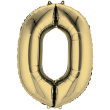 Load image into Gallery viewer, White Gold Foil Number Balloon with Helium