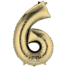 Load image into Gallery viewer, White Gold Foil Number Balloon with Helium