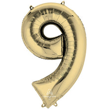 Load image into Gallery viewer, White Gold Foil Number Balloon with Helium