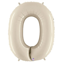 Load image into Gallery viewer, White Sand Foil Number Balloon with Helium