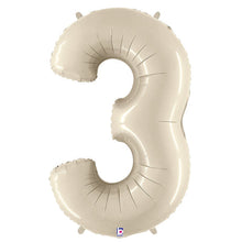 Load image into Gallery viewer, White Sand Foil Number Balloon with Helium