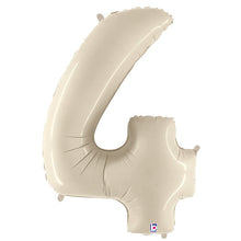 Load image into Gallery viewer, White Sand Foil Number Balloon with Helium