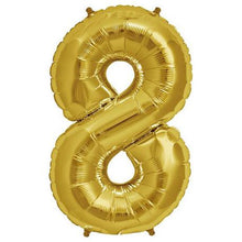 Load image into Gallery viewer, Gold Foil Number Balloon with Helium