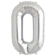 Load image into Gallery viewer, Silver Foil Number Balloon with Helium