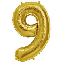 Load image into Gallery viewer, Gold Foil Number Balloon with Helium