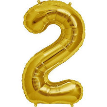 Load image into Gallery viewer, Gold Foil Number Balloon with Helium