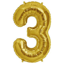 Load image into Gallery viewer, Gold Foil Number Balloon with Helium