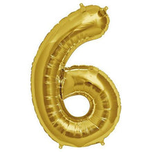 Load image into Gallery viewer, Gold Foil Number Balloon with Helium