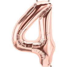 Load image into Gallery viewer, Rose Gold Foil Number Balloon with Helium