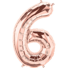 Load image into Gallery viewer, Rose Gold Foil Number Balloon with Helium