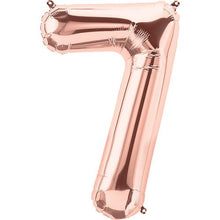Load image into Gallery viewer, Rose Gold Foil Number Balloon with Helium