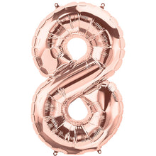 Load image into Gallery viewer, Rose Gold Foil Number Balloon with Helium