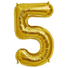 Load image into Gallery viewer, Gold Foil Number Balloon with Helium