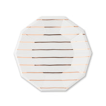 Load image into Gallery viewer, Rose Gold Frenchie Striped Large Plates
