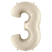 Load image into Gallery viewer, White Sand Foil Number Balloon with Helium
