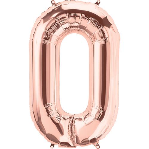 Rose Gold Foil Number Balloon with Helium