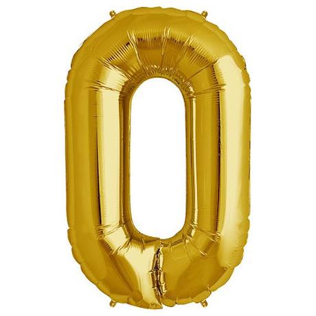 Gold Foil Number Balloon with Helium